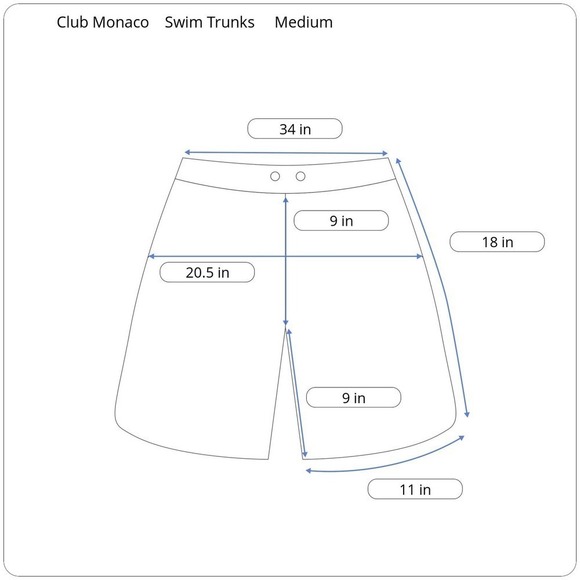 NWOT Club Monaco Printed Swim Trunks Men's Medium - Picture 2 of 9
